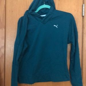Teal hooded puma top